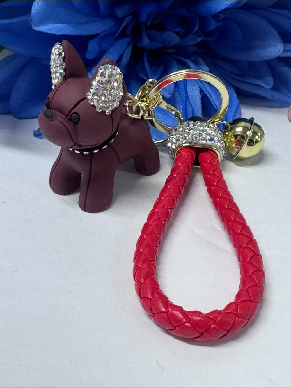 🐕3 COLORS! DOGGIE CRYSTAL LEASH BAG CHARM